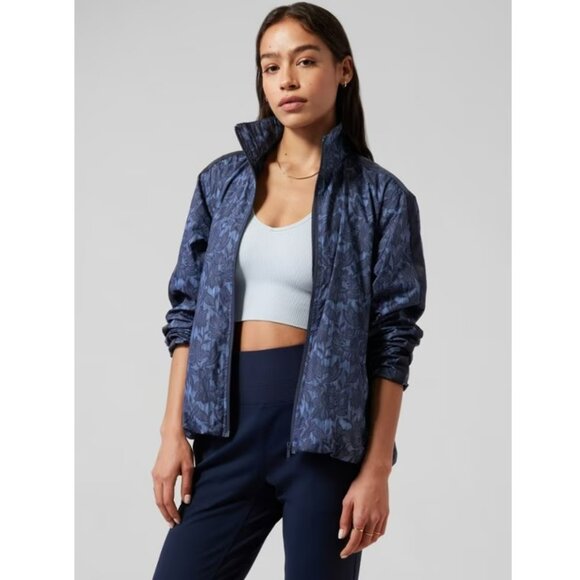 Athleta Sightseer Lace Jacket, Blue/Black, size Large - Picture 3 of 10